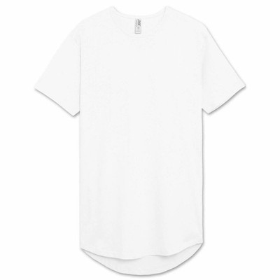 Mens BASIC HIPSTER T Shirts Casual Extended Longline Back Hip Hop Hemline Tee