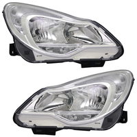 Scheinwerfer Set FüR Opel Corsa D 2011- LWR Stellmotor Halogen Chrom