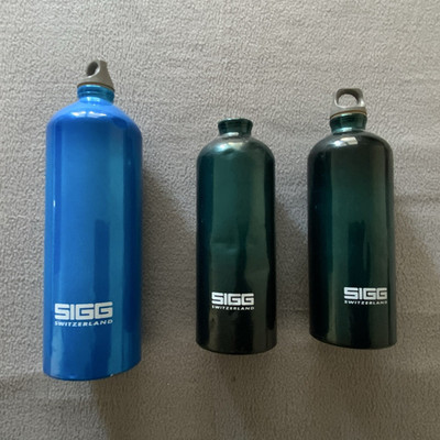 SIGG Trinkflaschen Set 3-teilig 1,0 L Metall blau/grün mit Trageschlaufe
