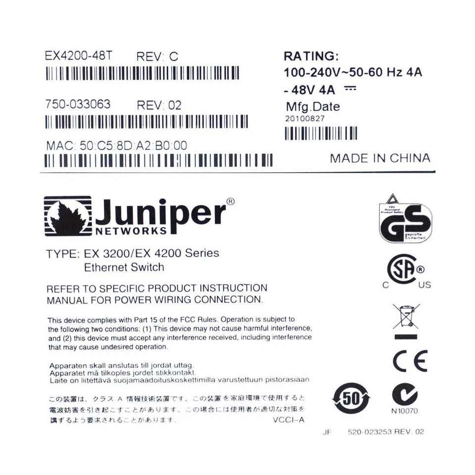 Juniper EX4200-48T Layer 3 Switch (EX4200-48T) - Image 3 of 4