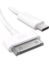 30Pin to USB C Cable Charging Syncing iPad iPhone iPod Classic 1m 3ft White