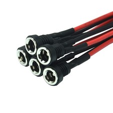 5Pcs 5.5x2.5mm DC Power Jack Female Socket Panel Mount with 2 Pin 18AWG Wires...