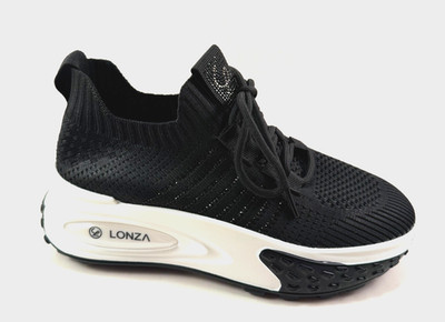 Lonza 199443 Black Embellished Fashion Platform Sneaker