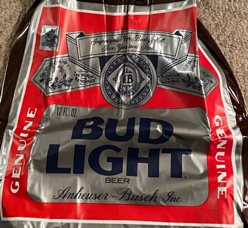 Vintage Budweiser Light BLOW UP INFLATABLE BEER BOTTLE Old Stock, Never ...