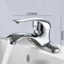 Bathroom Mixer Faucet Double-Hole Hot and Cold Water Tap for Washbasin Basin Fau