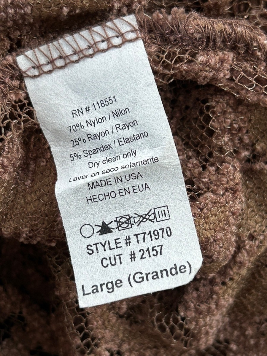 Ariella Brown V neck Embroidered Floral Mesh Lace Overlay Poncho