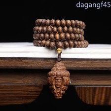 Sandalwood Bracelet 108 Beads Pendant Buddhist Prayer Beads Amulet Sweater Chain