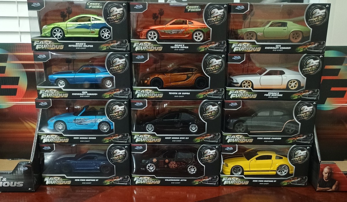 Jada FAST&FURIOUS BUILD IN COLLECT 12台 Jada Toys Fast & Furious 25th Anniversary COMPLETE SET Of 12 | eBay