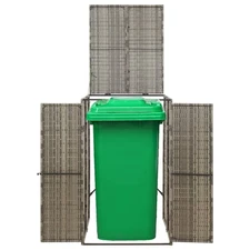 Bin Store Outdoor Trash Can Storage Single Wheelie Bin Shed Poly Rattan vidaXL
