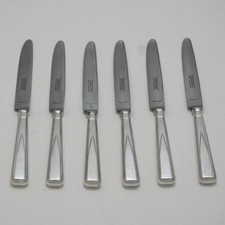 PLAIN PINE Design Garrard & Co Ltd London Silver Service Cutlery Six Tea Knives