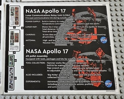 Lego Technic NUR AUFKLEBERBOGEN 2 für Set 42182 NASA Apollo Lunar Roving Vehicle