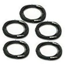 5 Pack: Instrument Acoustic Electric Bass Guitar Keyboard Patch Cable 1/4