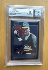 1997 First (1st) Bowman Card Miguel Tejada Auto - Auto Beckett 10