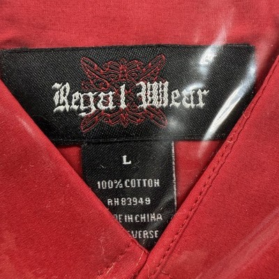 YK2 Regal Wear Button Up Long Sleeve Shirt Red Mens Size L | eBay