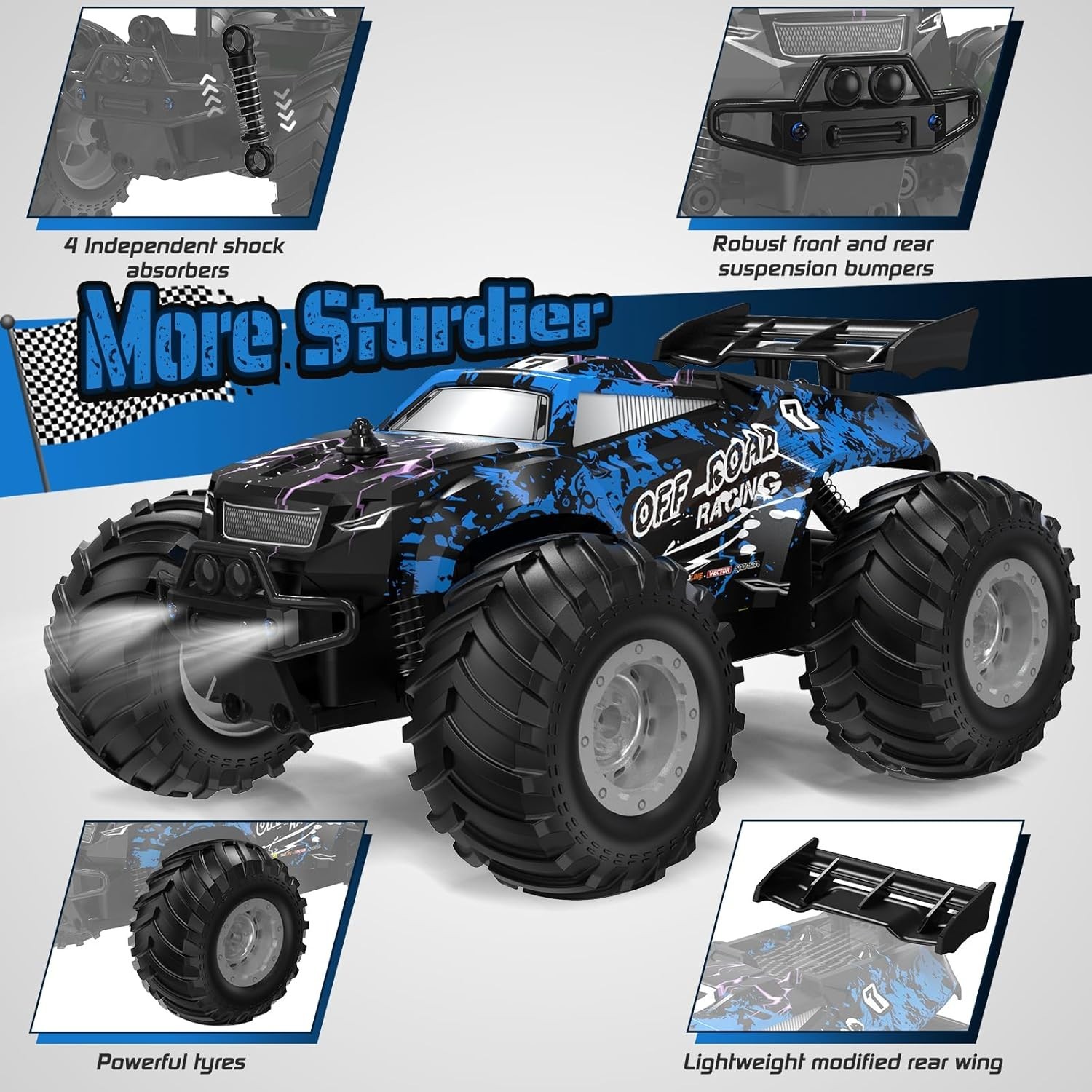 1/18 Brushless RC Cars for Adults Fast 50+ Mph, RC Trucks 4X4 Offroad Waterproof