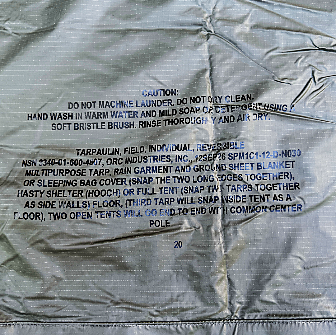 Bâche De Sol Militaire USGI ACU Réversible - Vert, 90x80, Excellente Condition