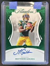 2025 Panini Flawless Matthew Golden Rookie Gems Signatures Emerald RC Auto #/5