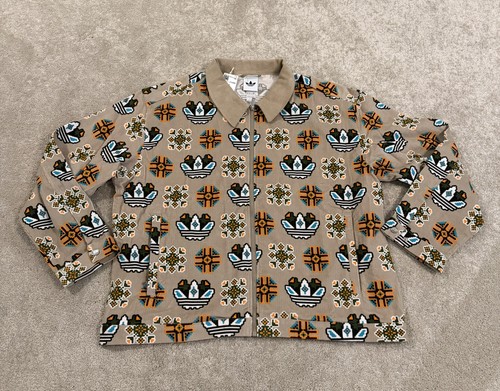 NWT Adidas Originals Monogram AOP Khaki Corduroy Jacket JY2996 Size XL
