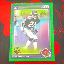 Score Deion Sanders Atlanta Falcons Green Parallel Football Card