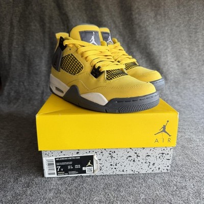 Air Jordan 4 Retro ''Lightning'' (2021) GS Youth 7Y Sneakers 408452-700
