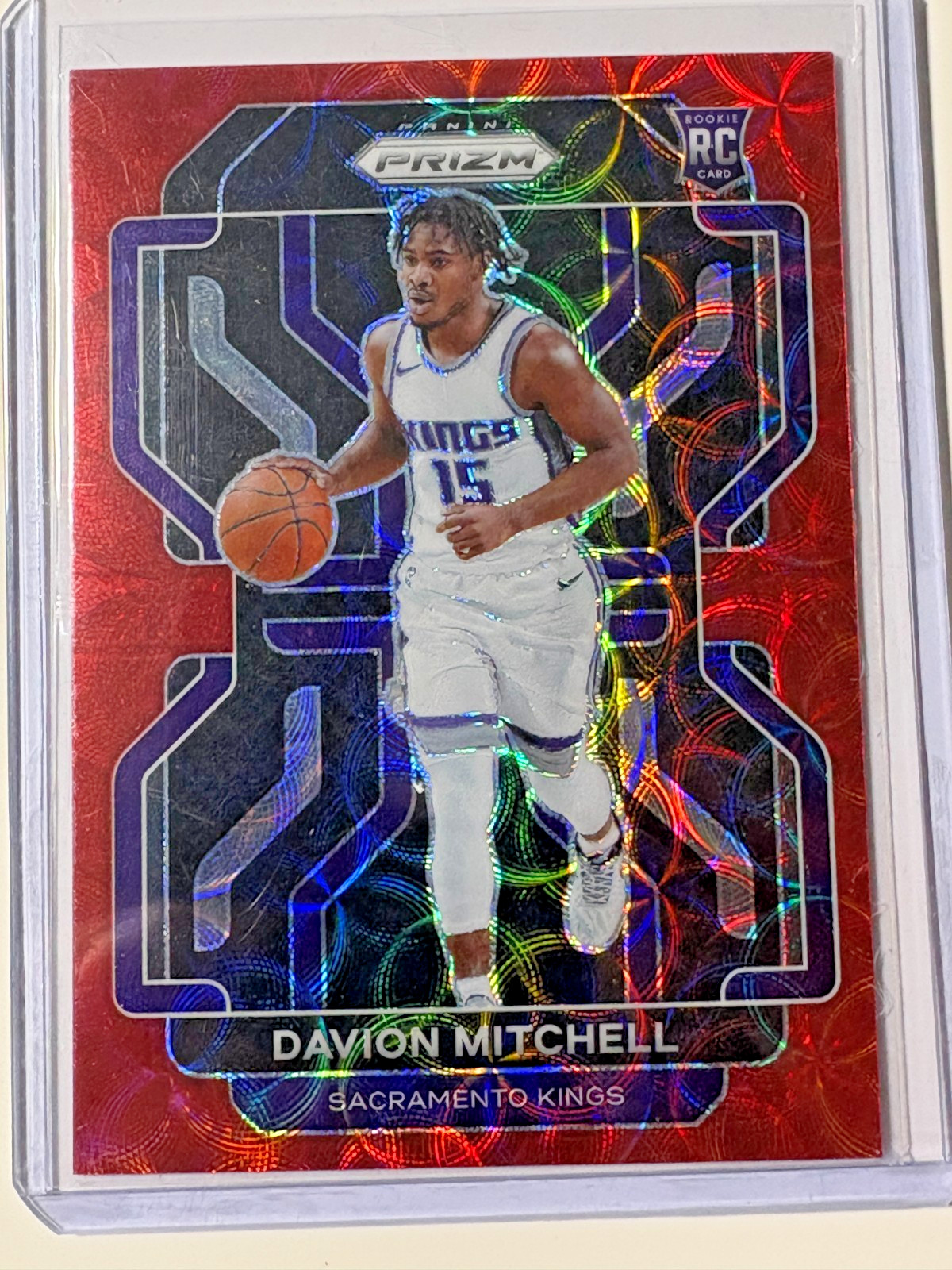 Davion Mitchell 2021-22 Panini Prizm Prizms Choice Red #312 (RC) 53/88