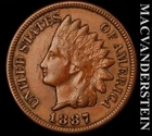 1887 Indian Head Cent - Scarce  Extra Fine  Better Date  No Reserve  #L4606