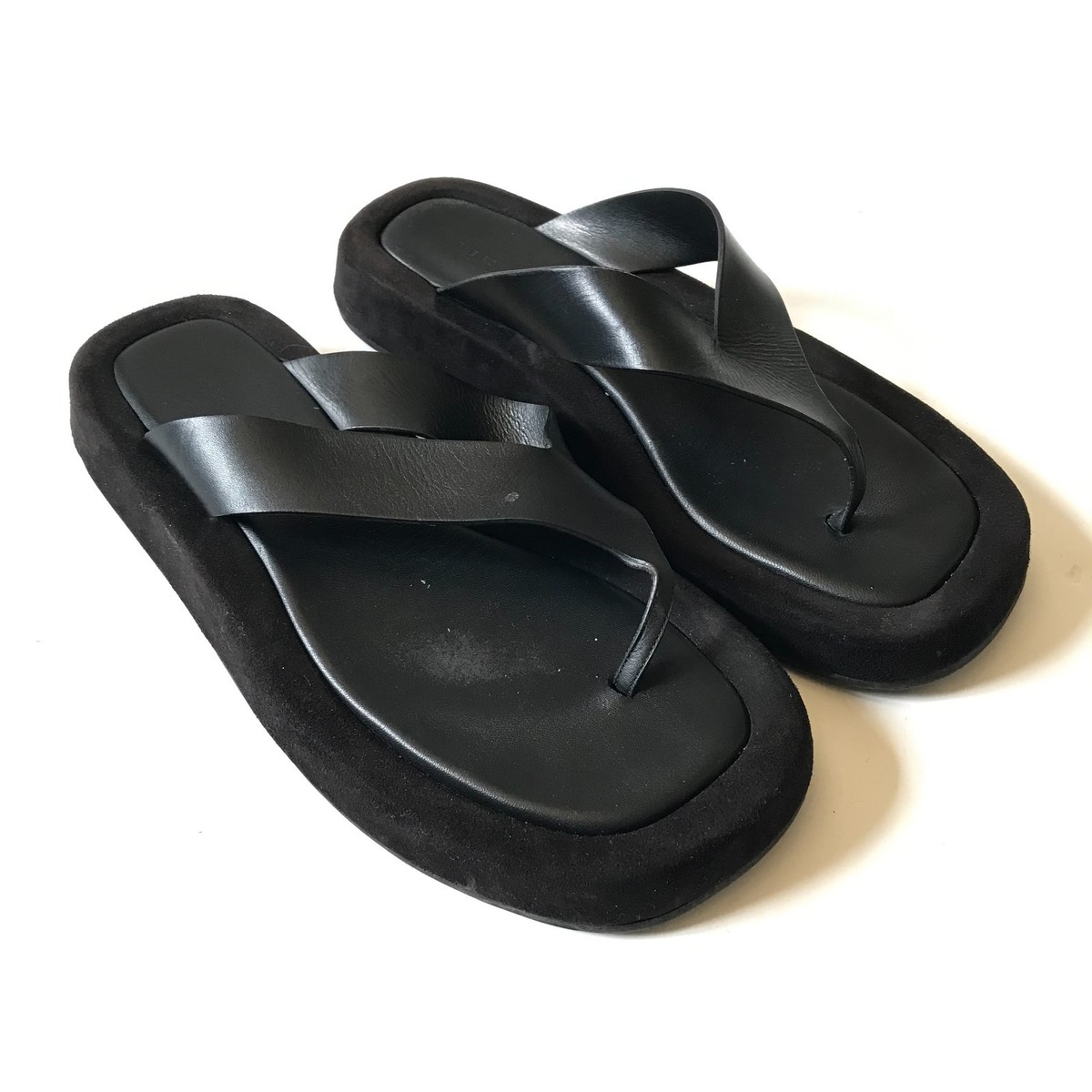 The ROW Ginza Leather Platform Sandals Flip Flops Womens 41.5 11.5