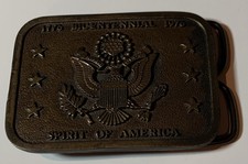 Vintage Bergamot Brass Works Bicentennial Eagle Spirit Of America Belt Buckle