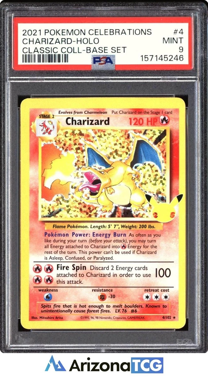 Pokémon TCG Base Set Charizard Grade 9 Individual Collectible Card
