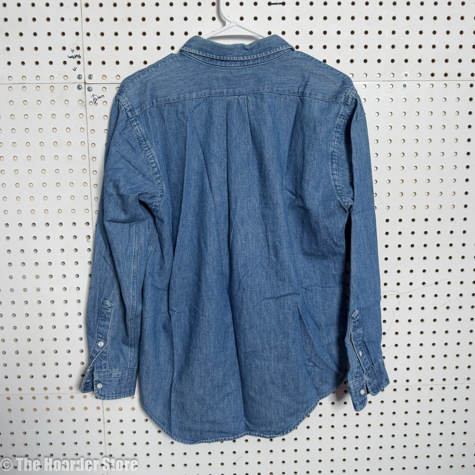 Polo By Ralph Lauren Vintage Button Down Denim Long Sleeve Shirt Medium USA Made - Image 2 of 4