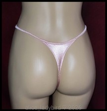 Vintage RENE ROFE Y2k Thong PANTY Second Skin SATIN String Bikini LACE Bow M/L