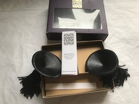MAISON CLOSE  pasties black  satin nipple covers tassel NEW one size rrp &pound;59.00