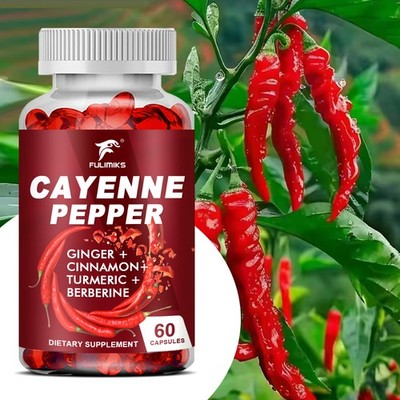 Cayenne Pepper Capsule, Blood Circulation, Digestion, Support Joint, Bone Health