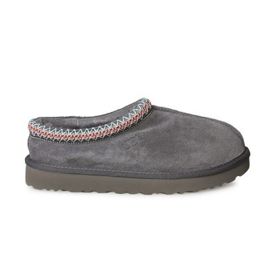 UGG TASMAN DARK GREY SUEDE SHEEPSKIN COMFORT WOMEN'S SLIPPERS SIZE US 6/UK  NEW