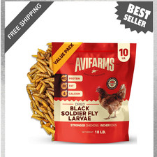 10lb Dried Black Soldier Fly Larvae for Chickens, High Protein Bird Food