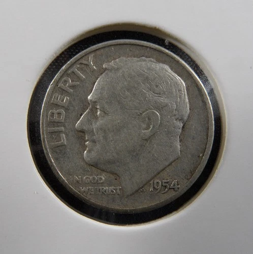 1954 Roosevelt Dime 90% Silver Nice Detail