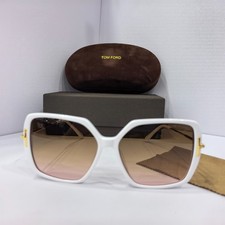 Tom Ford JOANNA 38N white large frame square ...