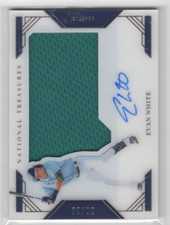 2020 Panini National Treasures Clearly Jumbo Swatch Signatures Evan White /99
