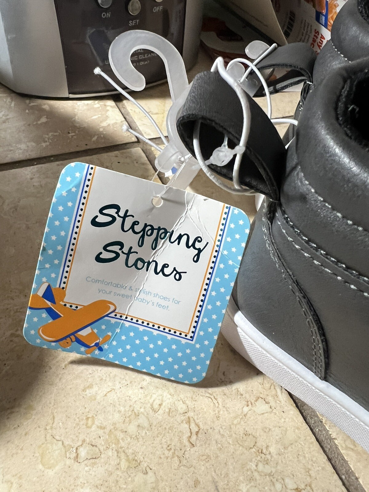 Stepping Stones Toddler Shoes 4 Gray High tops Sneakers Walking Shoes 9-12 Month-image