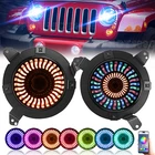 9" RGB Halo LED Headlights Demon Eye for Jeep Wrangler JL Gladiator JT 2018-2024