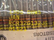 2 Mil-Spec Allen Bradley RCR32G132JS 1.3K 1W 5% Carbon Comp Resistors