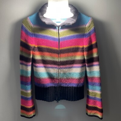 VINTAGE WOMENS BLOOMINGDALES SWEATER ZIPPERED SIZE - Main Image