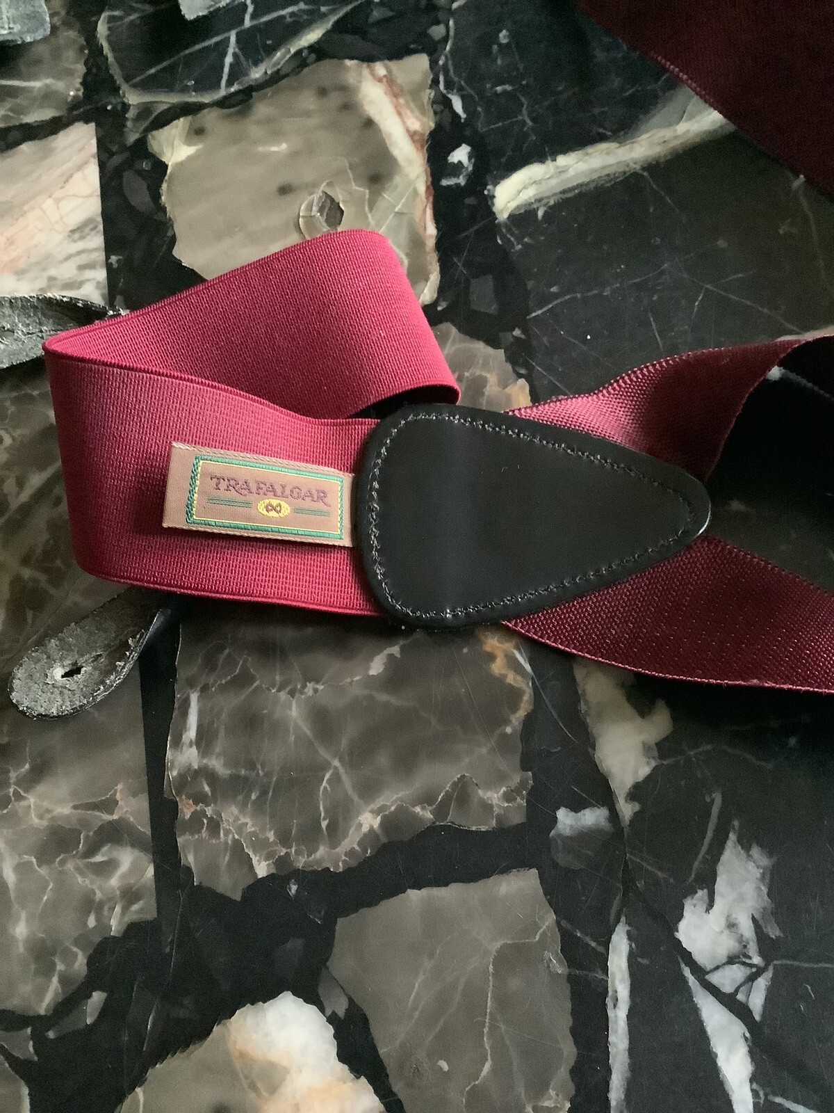 Trafalgar Solid Burgundy Silk Adjustable Gold Har… - image 6