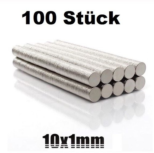 100 Mini Magnet 10 x 1mm Teller flach klein dünn rund Starkmagnet 50 N35 Scheibe - 第 1/3 張圖片