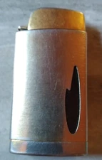 Vintage Scripto Flame Gold Finish Butane Lighter 1970 Collectible No Fuel