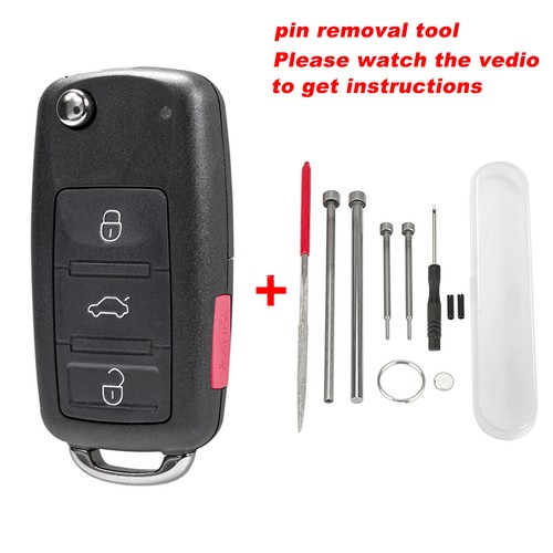 4 Button Remote Key Shell Case blade Fit For Volkswagen Polo Golf Seat Skoda MK6 - Picture 3 of 15
