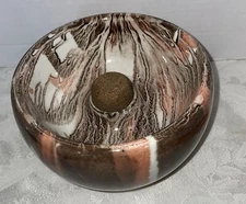 Italian Savorys Ashtray Pipe Cork Knocker Double Walled Ceramic 6” Vintage EUC