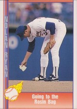 1991 Pacific Nolan Ryan Going to Rosin Bag #98 Texas Rangers Baseball