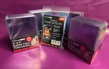 (40) Ultra PRO 120pt Toploaders - 120 pt Top Loaders & 1 Pack Thick Sleeves