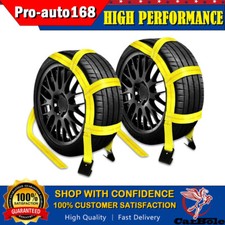 2 Pack Car Tire Tow Dolly Straps Truck Wrecker Hauler Wheel Tie Down Basket Tie